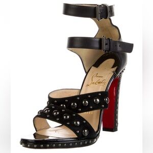 Christian Louboutin Leather Studded Heel Platform